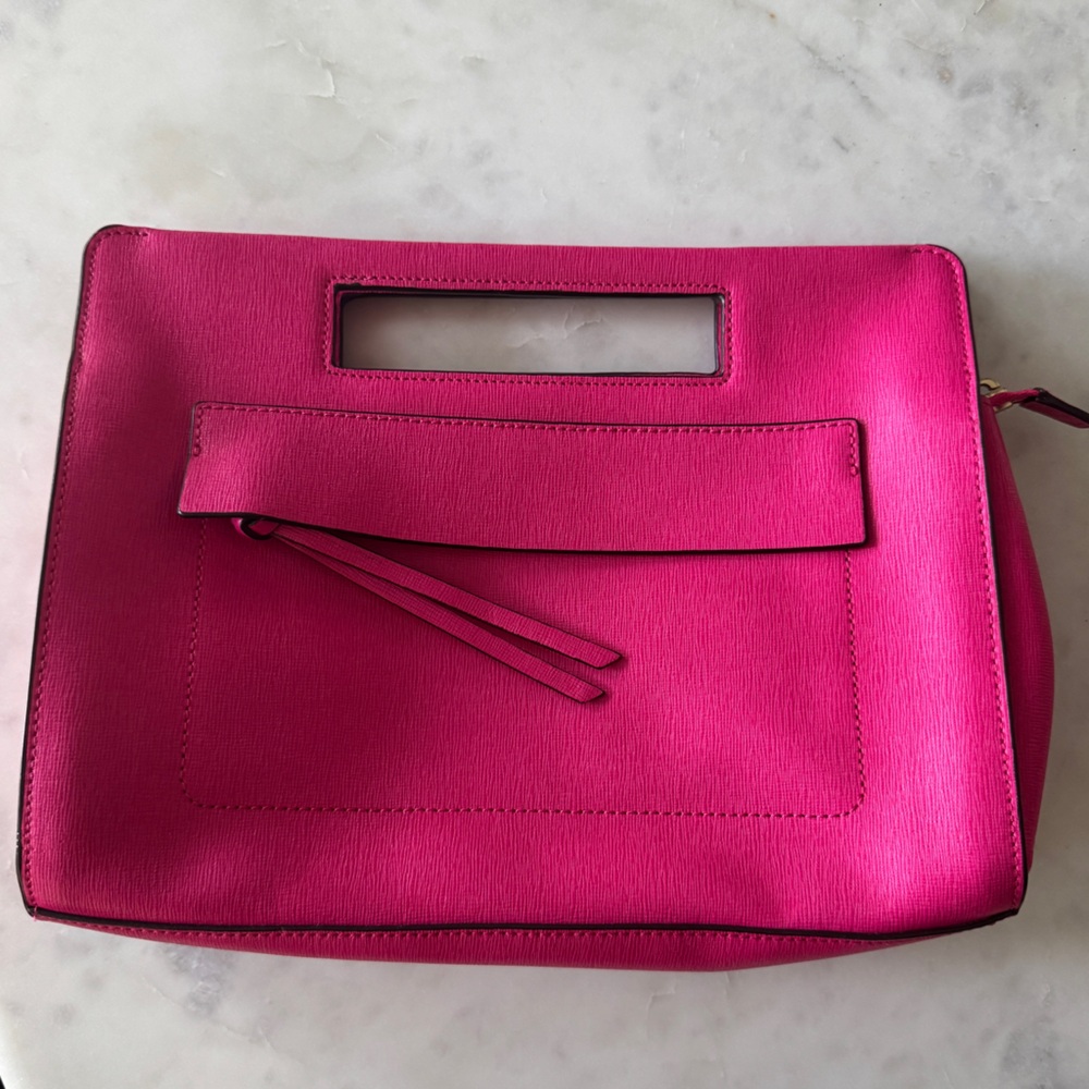 Coach saffiano leather pocket clutch handbag